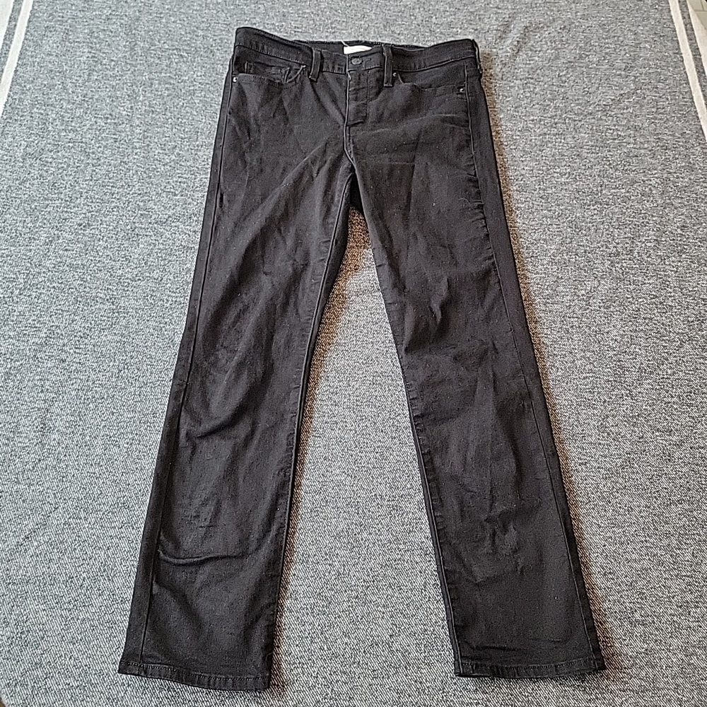 Levi's 312 Shaping Slim Jeans Women's 29 (29x27) Black Zip Fly Mid Rise Straight